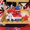7-Piece 4th of July Decorations – Patriotic Wooden Table Centerpieces with Red Truck, Star & Faux Book Stack for Tiered Trays, Home, Office, Shelf & Mantel